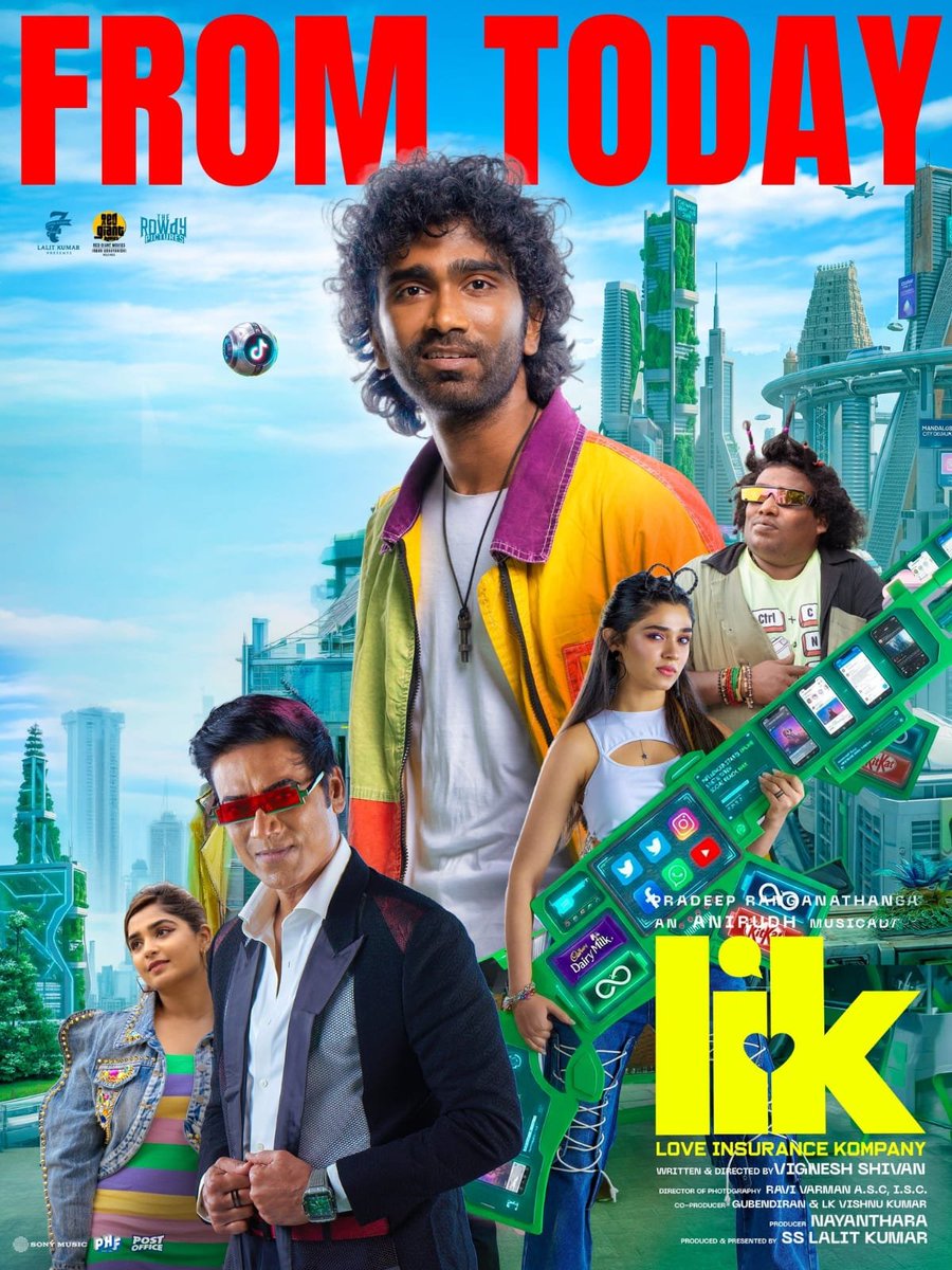 CinemaRareIN's tweet photo. Tamil film #LIK: #LoveInsuranceKompany (2026) by #VigneshShivan, now streaming on @PrimeVideoIN.
Ft. @pradeeponelife @IamKrithiShetty @iam_SJSuryah @Gourayy @iYogiBabu #Seeman #ShahRa #Malavika & @suneeltollywood.
#Nayanthara @anirudhofficial @dop_ravivarman @PradeepERagav @PeterHeinOffl