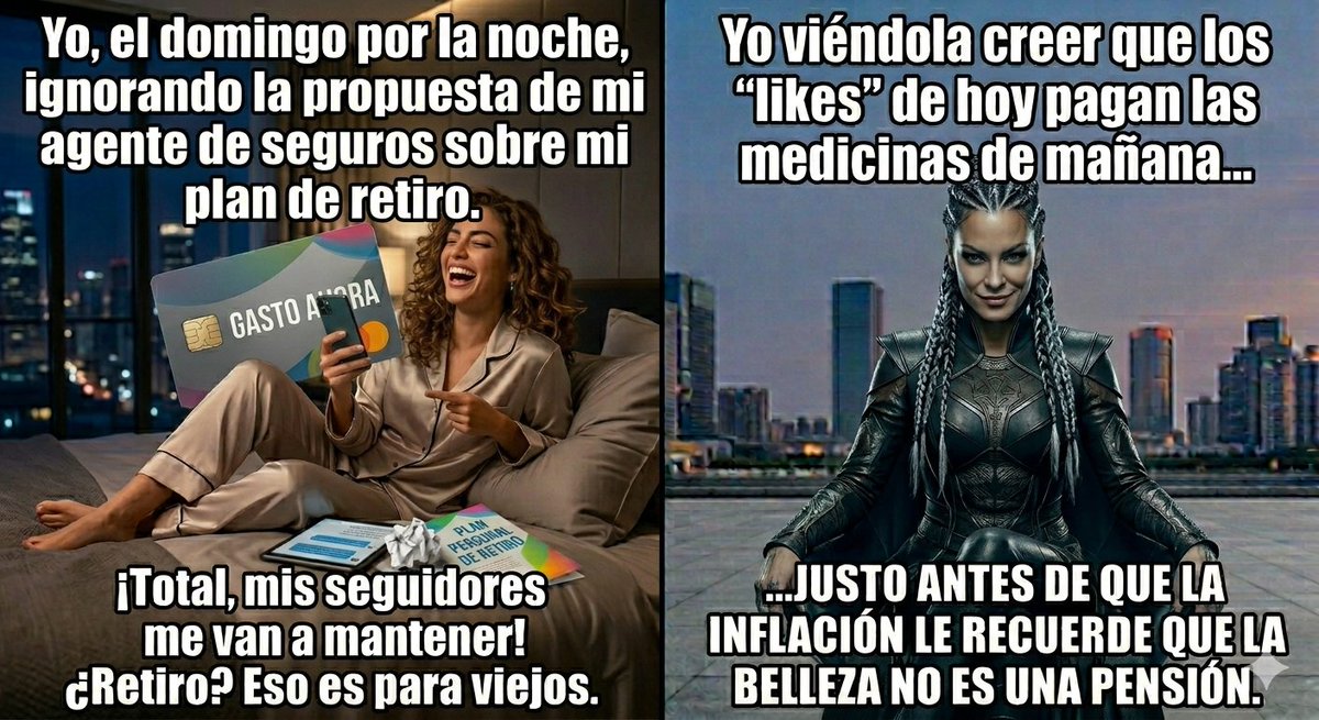 Tu_Segurisimo's tweet photo. El algoritmo cambia, tu belleza también y los "likes" no son una moneda de curso legal para tu retiro ¡Deja de apostar tu futuro a la suerte de las redes! 

Blinda tu libertad financiera con un #PlanPersonalDeRetiro diseñado para la vida real ¡Escríbeme hoy mismo! 🧠📬 https://t.co/sp8uRhb4GC