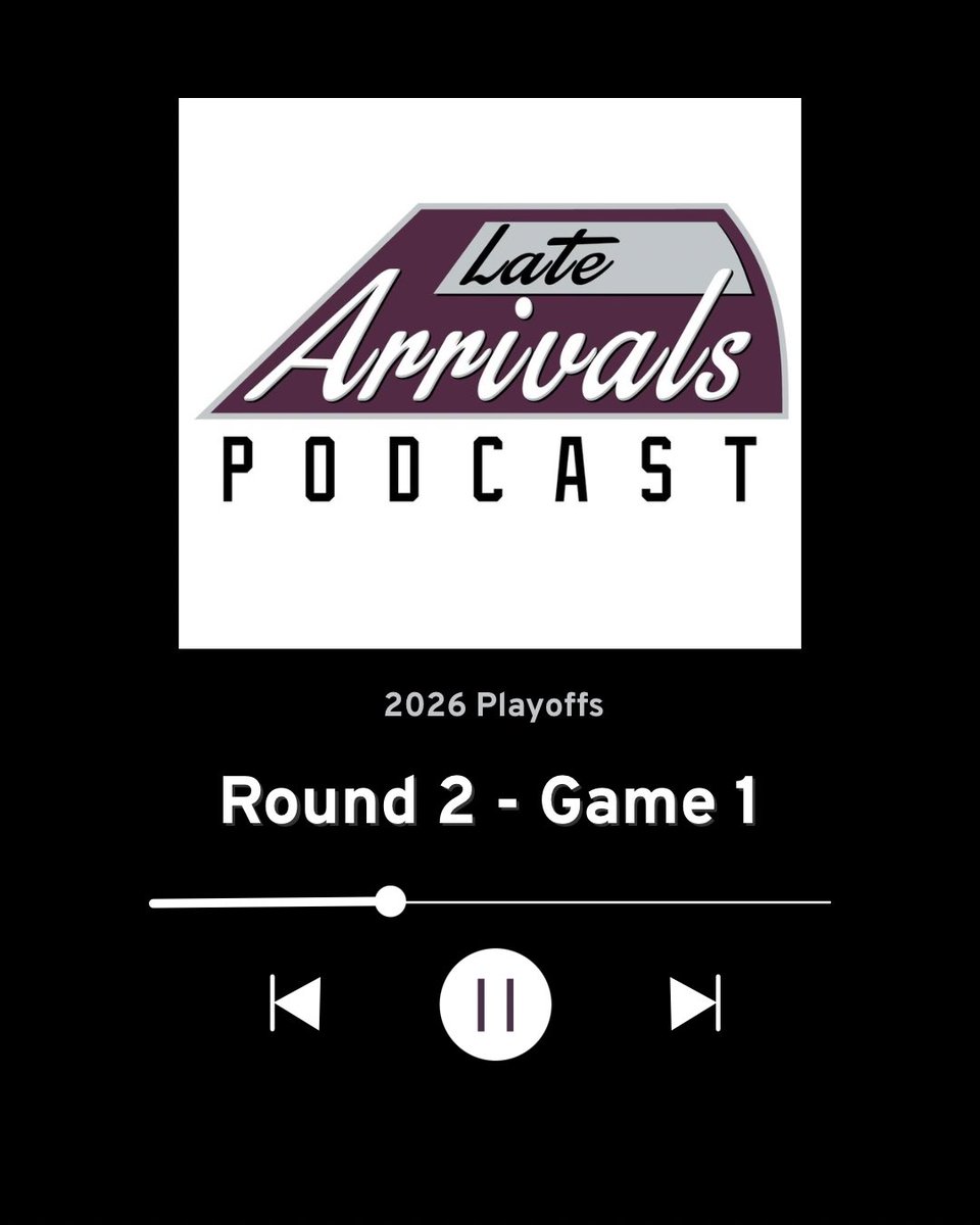 LateArrivalsPod's tweet image. 2026 Playoffs - Round 2, Game 1

Anaheim Ducks vs Vegas Golden Knights. Game 1 recap! Knights lead 1-0

Sign up with Draft Kings: Promo Code THPN -&amp;gt; myaccount.draftkings.com/auth/signup?in…

#LAP | #FlyTogether

🍎| podcasts.apple.com/us/podcast/lat…
🎧| open.spotify.com/episode/7wth9j…
📺| youtube.com/live/Uy5RGdZ6G…