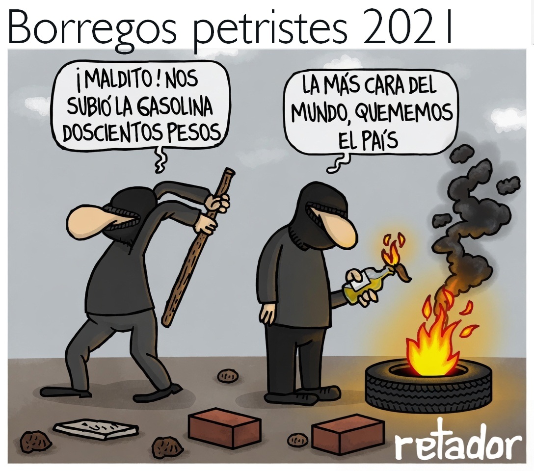 A los borregos petristes que quemaron el país porque Duque les subió $200, Petro les acaba de subir el ACPM a $11.600 y la gasolina a $16.400, y los tiene idiotizados con el cuento que es por culpa del Trump y el estrecho de Ormuz. 

¿Será que nadie les ha contado que Colombia