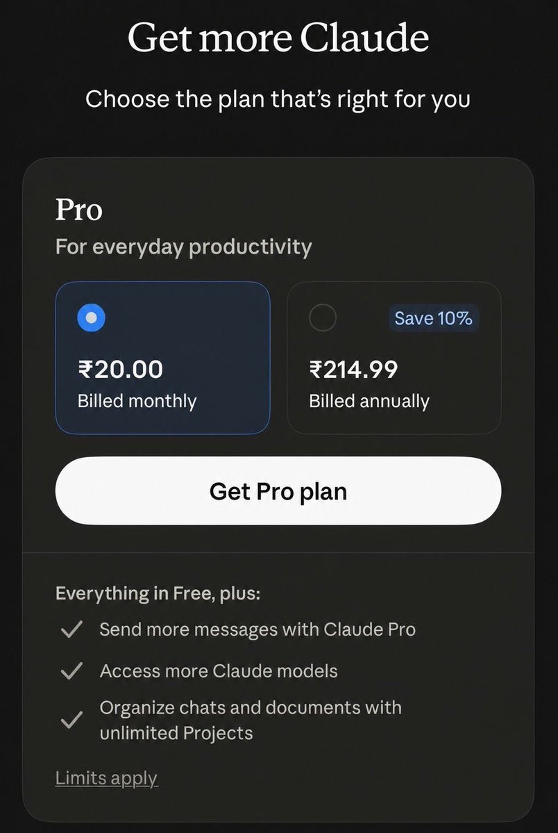 Dhruv_webDev's tweet photo. Claude is getting cheaper and cheaper ! https://t.co/oWMN20nZD4