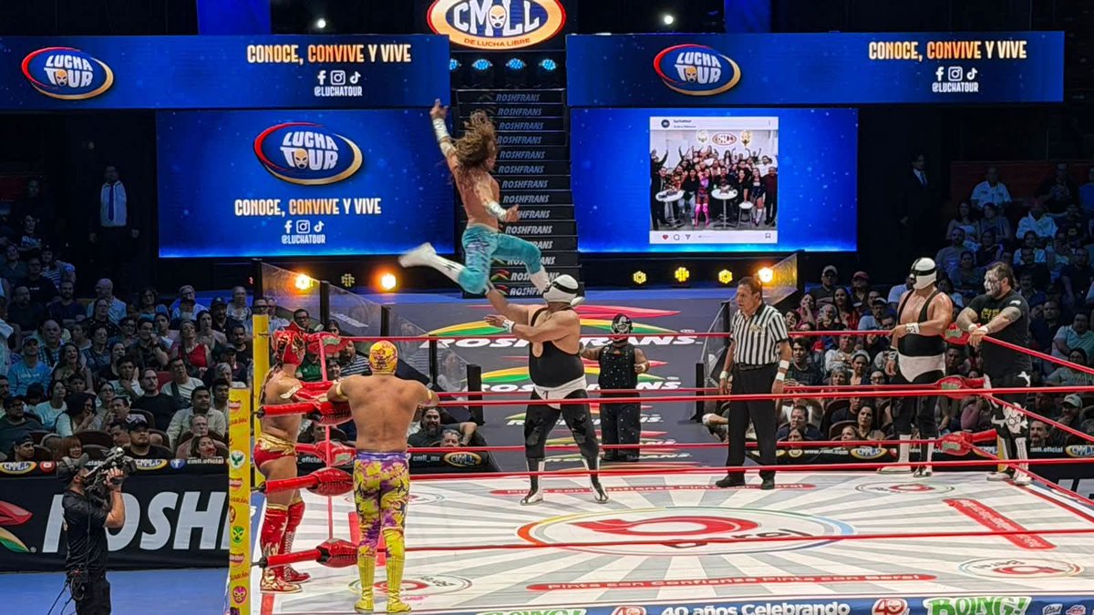 LaTijeraLucha's tweet photo. “Movido” encuentro especial y al grito de 🎶si se puede🎶, el bando técnico de #CapitanSuicida, #StarJr y #Fugaz sacan la “casta” y logran derrotar en un gran combate a #Akuma, #GemeloDiabloI y #GemeloDiabloII 🔥
#latijeraluchalibre https://t.co/qQUqZkEwkI