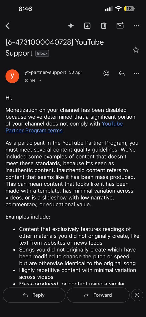 KevalKevaldk's tweet photo. Woke up today to another copy-paste reply from @TeamYouTube.  

At this point, I genuinely don’t know what to do anymore. My channel was demonetized under the “inauthentic content” policy even though I create original videos with different scripts, editing, and ideas in every upload. I explained all of this clearly in my latest video appeal response, but it feels like nobody has actually watched it.  

This is the video where I explained everything in detail:  
https://t.co/PXC9VEr8Po  

I specifically asked for a HUMAN REVIEW because I truly believe my previous appeal was rejected by an automated/AI system. But instead of a proper review, I keep getting the exact same templated response from different support members over and over again.  

How is that possible if someone actually checked my channel?  

I even contacted Creator Support before, and the support member told me my explanation video would be considered as part of the appeal. I have screenshots of that conversation. Yet after all that, I still received the same generic response again. It honestly feels like nobody is listening.  

I gave 2 years of my life to building this channel. I worked every single day, built a community, uploaded consistently, and followed the rules. Now my monetization is gone, my earnings are withheld, and I feel like everything I worked for is being taken away without any real explanation.  

This situation is seriously affecting my mental health. I can’t sleep properly anymore. I wake up anxious every day thinking about my channel, my withheld earnings, and whether all my hard work was destroyed because of a false flag by YouTube’s system.  

If my content truly violates the policy, then please explain HOW. Which videos are “mass-produced”? What exactly is repetitive? What human reviewer checked my appeal?  

Please stop sending me the same automated replies that thousands of creators receive. I am begging for a real human review and a real answer from someone who actually watched my content.

@TeamYouTube @YouTubeCreators @YouTube