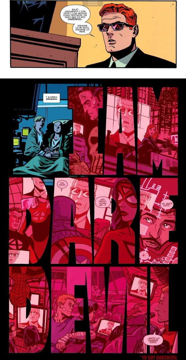 Zfranco4415's tweet photo. @TheCinePlus Querrás decir, tony hizo un Daredevil 

Y por otro lado, Vamos! Adaptaron el panel!
Lo presentía desde el cap anterior! https://t.co/bVblBIpmRD