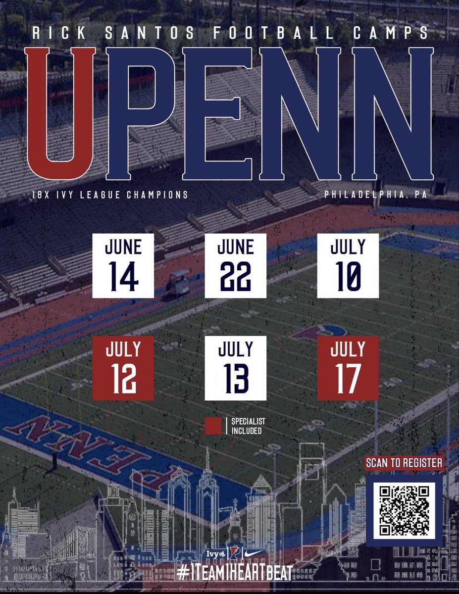 Mason_berg36's tweet photo. #AGTG Blessed to receive an invite to the Prospect Camp from Penn Quakers Football. Thank you to @jtrev_33 and the rest of the coaching staff for the opportunity! @PennFB https://t.co/ubNaKvCXC1