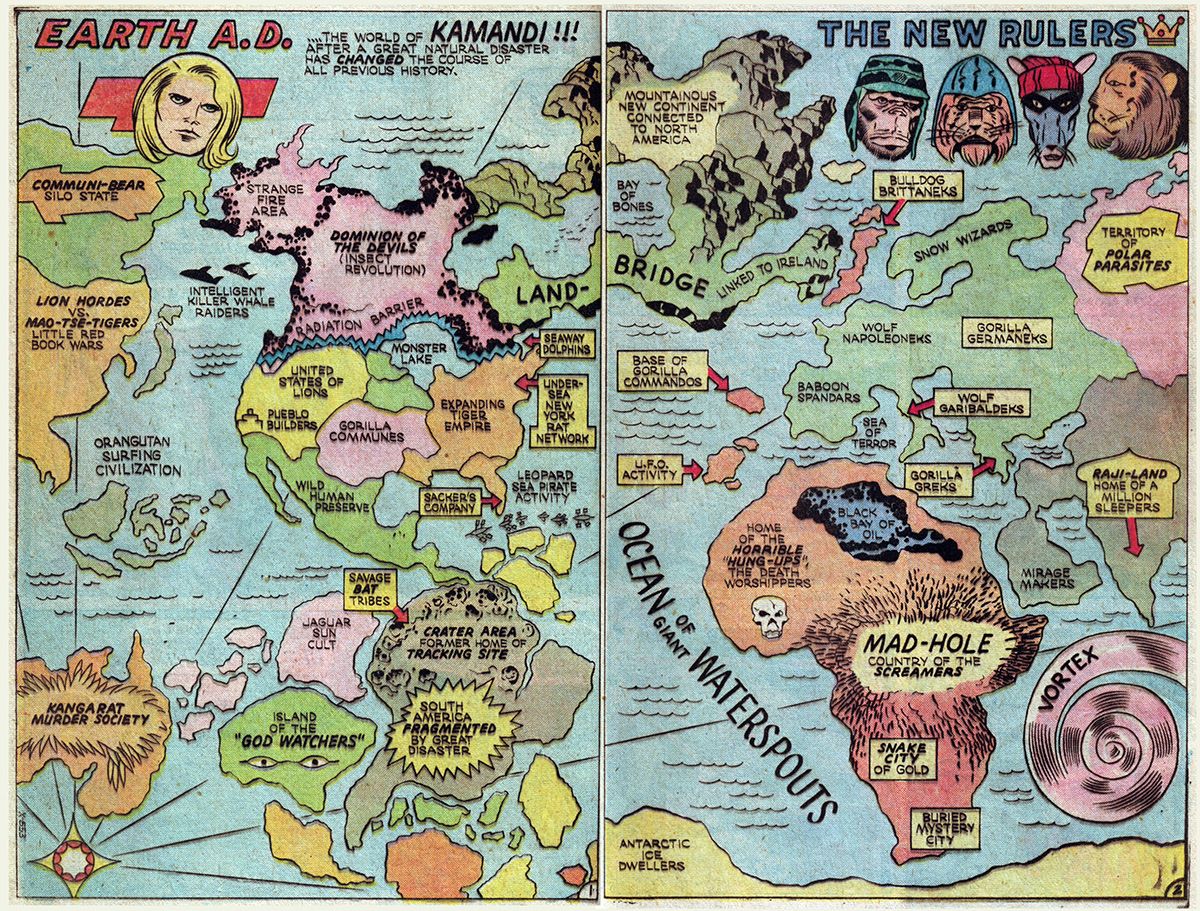 s0meet4ing's tweet photo. @R461419502 Really cool, reminds me of Jack Kirby's Earth A.D. maps for Kamandi. https://t.co/mR09PO5HfA