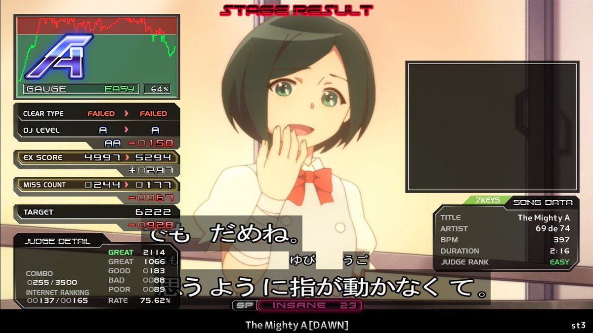 taterenda_beam's tweet photo. 朝B
st2 the scenario -Xe- ハード
st0 HEXPERUS [NEXTAGE] ハード
st3BP減 sl11AAA
微 https://t.co/GATK72PHKo