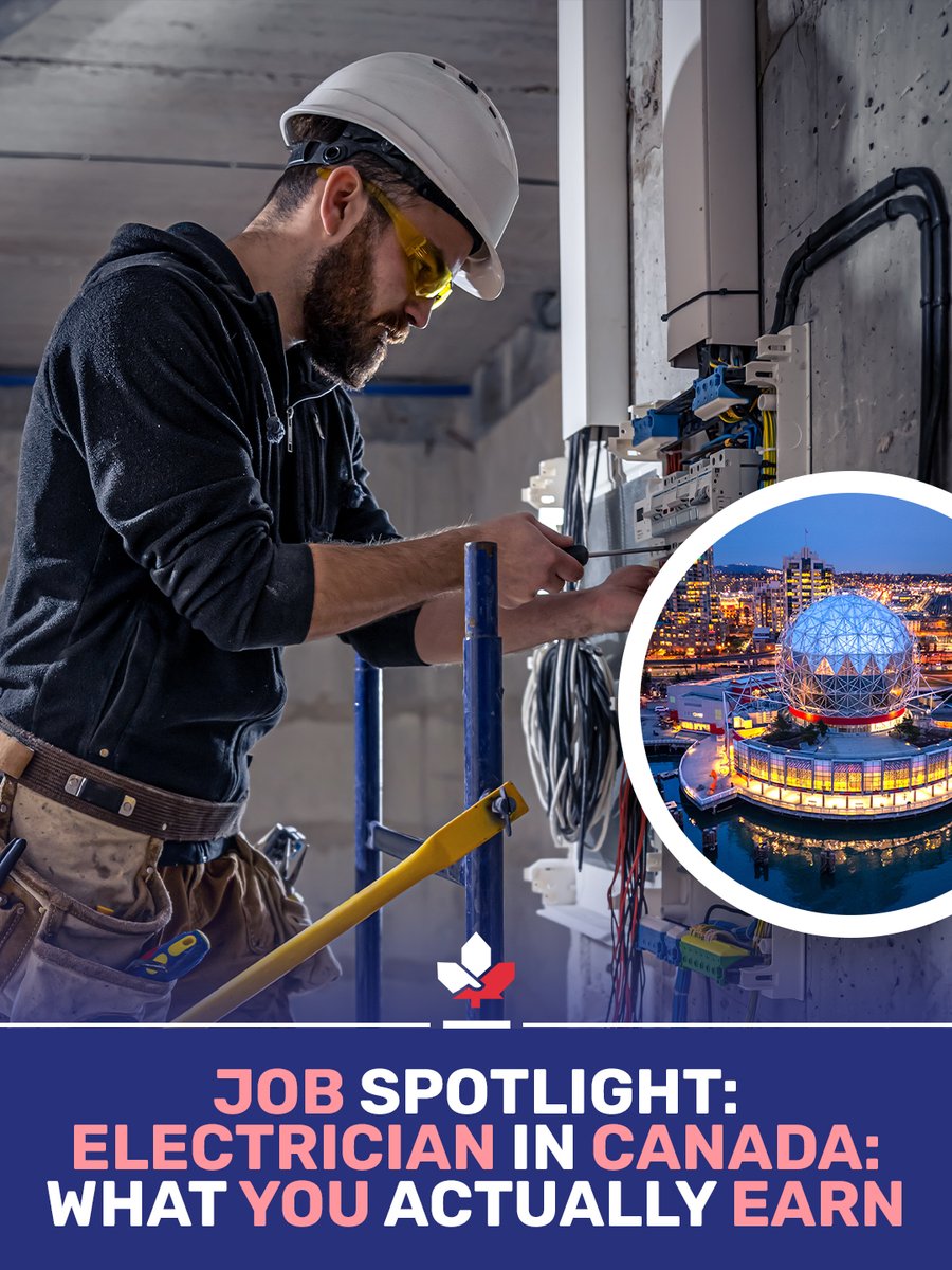MDCCanada's tweet photo. Electrician salaries in Canada can look “all over the place” because they are. 
Province, union vs non-union, industrial vs residential, and overtime can change everything.
Comment the province you would like to apply to and we will post the most common pay ranges and pathways👇 https://t.co/RsmngLqIlM