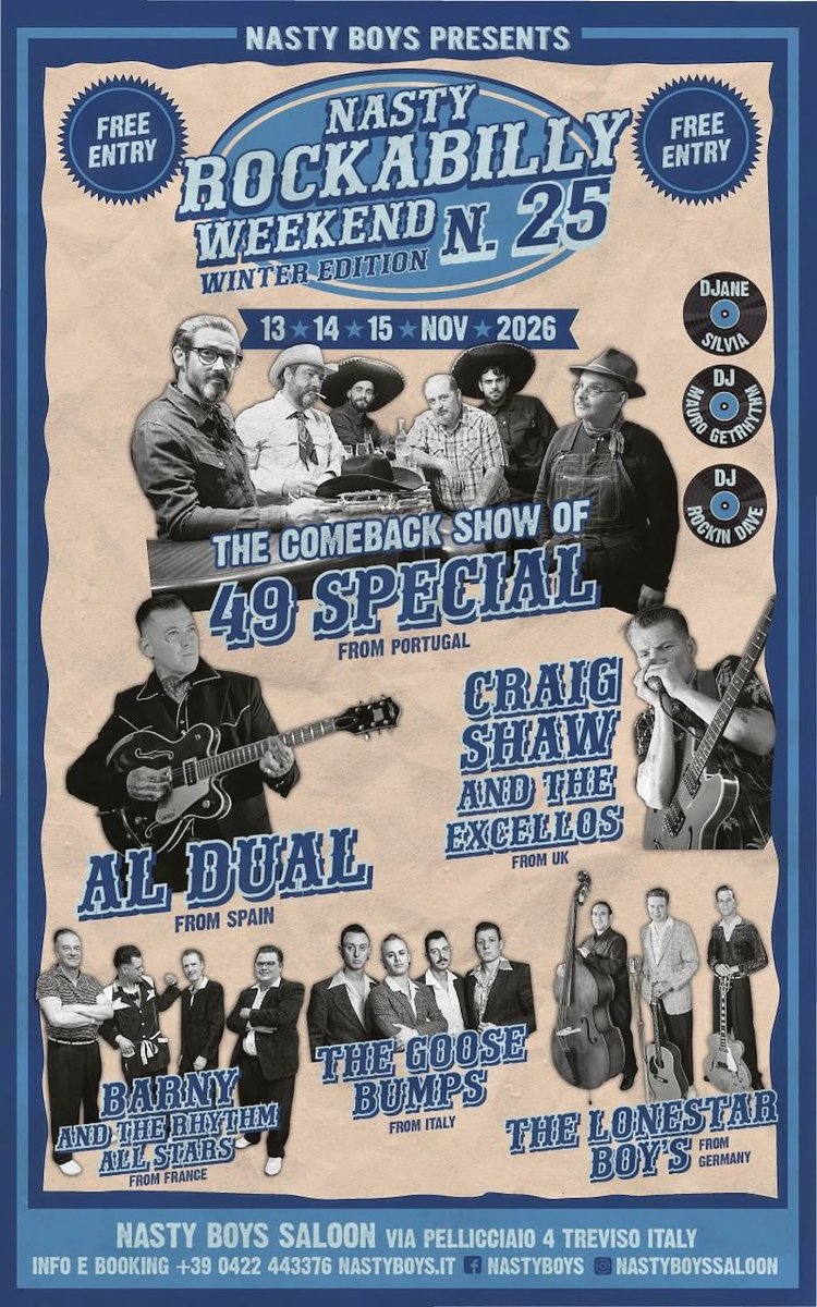 🔇 ¡¡Nos vemos en Treviso, Italia, en el Nasty Rockabilly Weekend