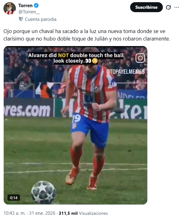 A 31 de enero de 2026 seguías con el doble toque pero los culés tienen que pasar pagina ya. 

Cine.