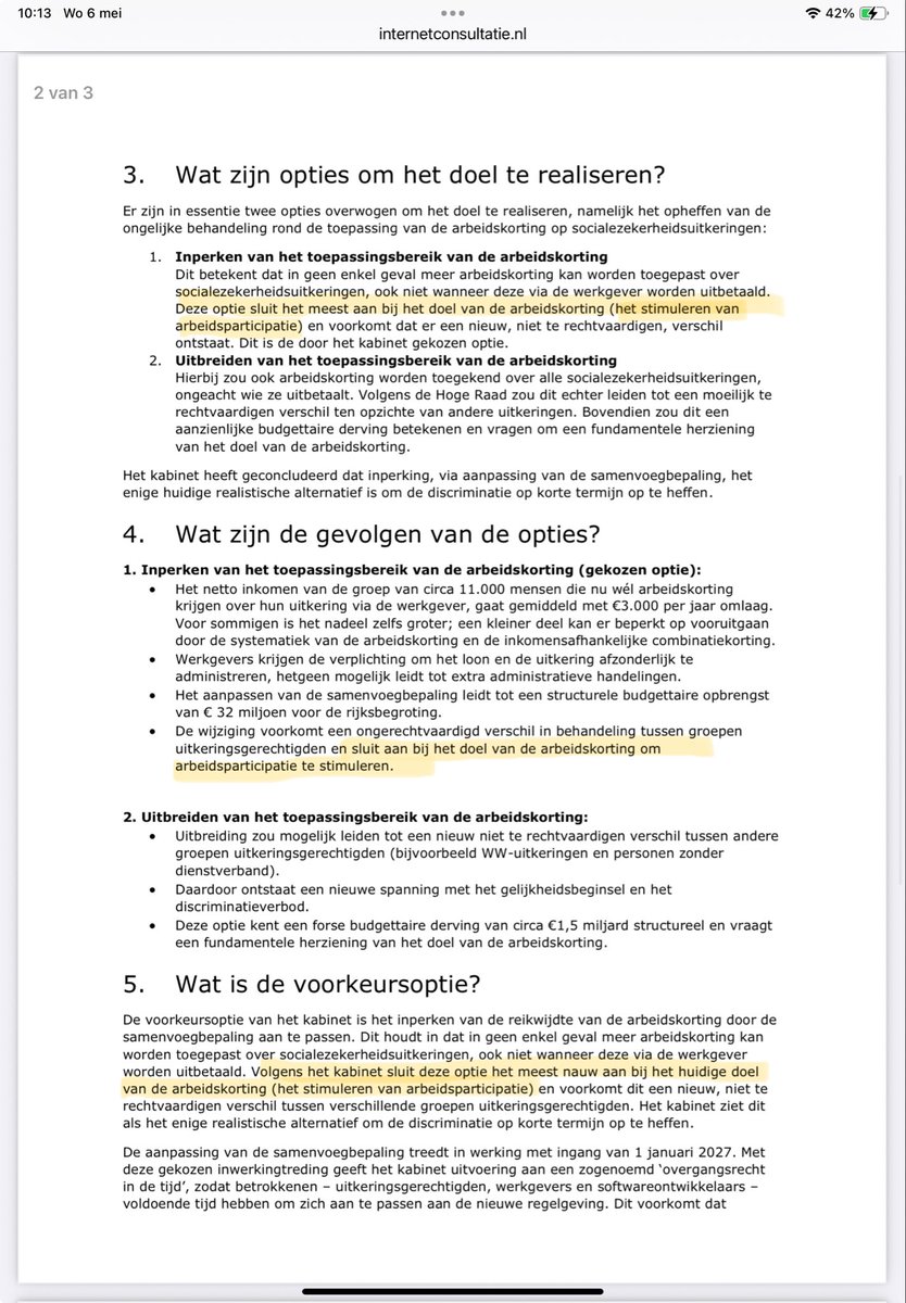 Miranda_AW's tweet photo. CPB: schrap fiscale regelingen die niet doelmatig zijn, zoals de #arbeidskorting
Internetconsultatie aanpassen AK lijkt het doel van AK arbeidsparticipatie het argument om samenvoegbepaling te schrappen.
Beleid leunt op een doel dat in praktijk aantoonbaar minder werkt. https://t.co/G54x81LWTO
