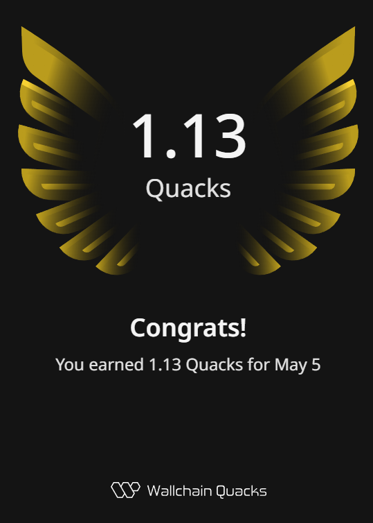 Still collecting those <a href="/wallchain/">Wallchain Quacks</a> Quacks like a big boy