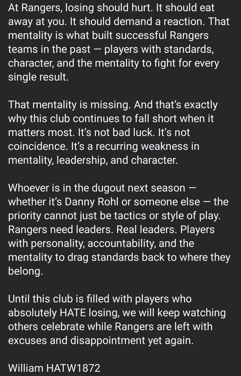 Took a few days to reflect, and this is my thoughts on another season of failure..

#Rangers
