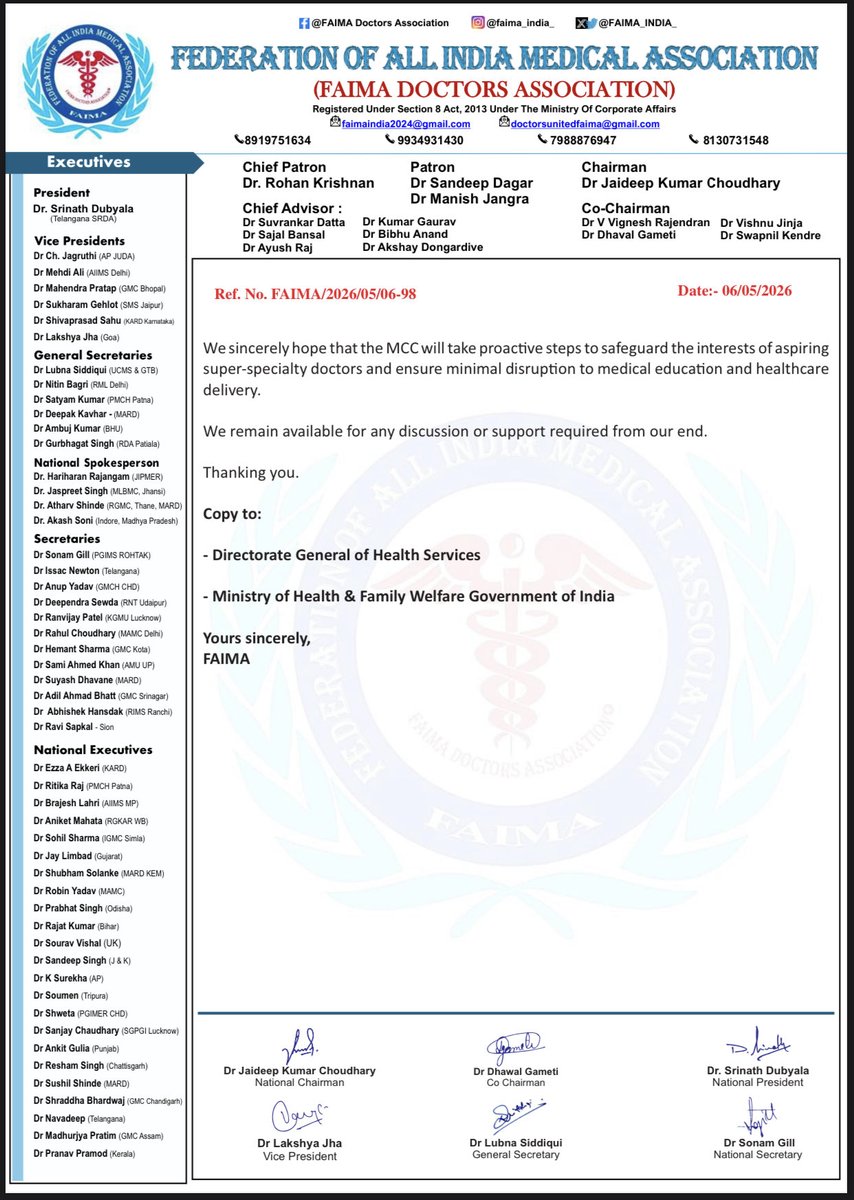 FAIMA Doctors Association tweet media