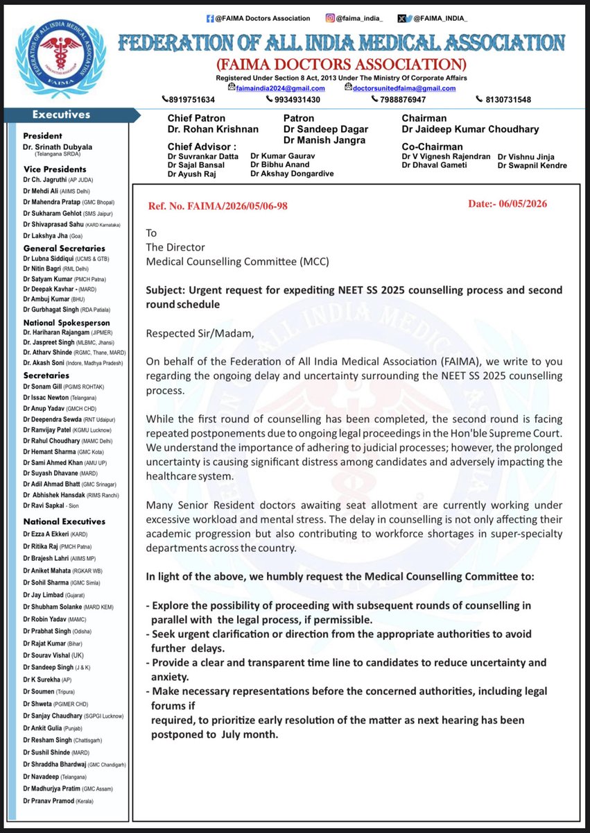 FAIMA Doctors Association tweet media