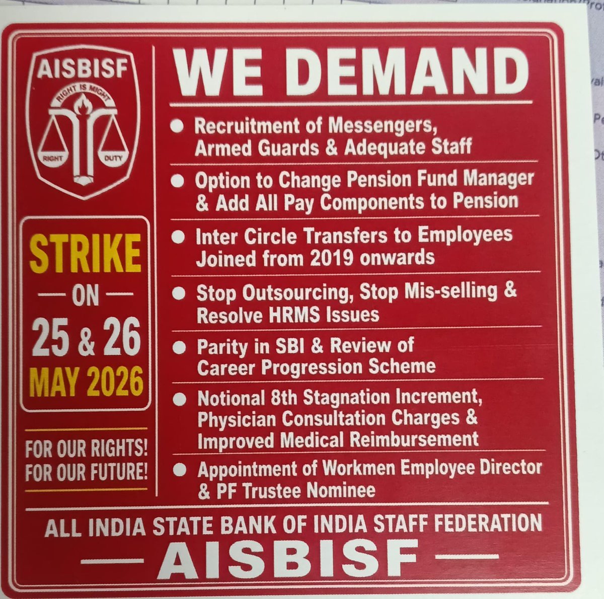 RadheS400's tweet photo. #justiceforSBIemployees
@aisbisf
@IBOF_AIBOA
@aiboc_in
@ncbeofficial
@bankpediaa
@TheOfficialSBI
#RestoreICTSBI
Agreements were signed.
Expectations were built.
Then ICT was stopped.
When policies are changed without fairness, it feels like employees are left behind.
Restore ICT. https://t.co/sYRErnqDVC