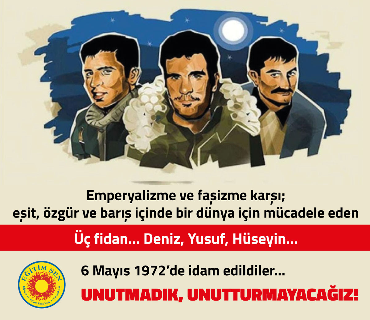 SenYatagan's tweet photo. Emperyalizmeve faşizme karşı; eşit, özgür ve barış içinde bir dünya için mücadele eden #DarağacındaÜçFidan https://t.co/wZElwoSQlq