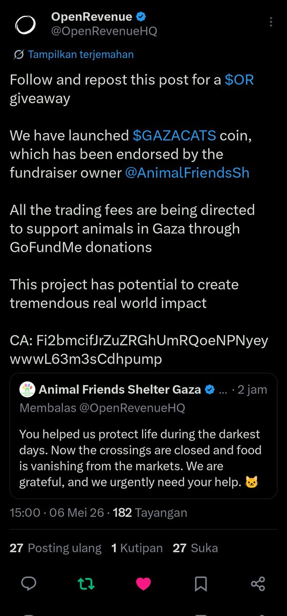 TJOEawn's tweet photo. @OpenRevenueHQ @AnimalFriendsSh FLfXofMmz3HAkHU4qjb3qoWfczATRVW7CMWvoquFNopG

Good luck legends 🚀 
@OpenRevenueHQ https://t.co/pQGkchsZGO