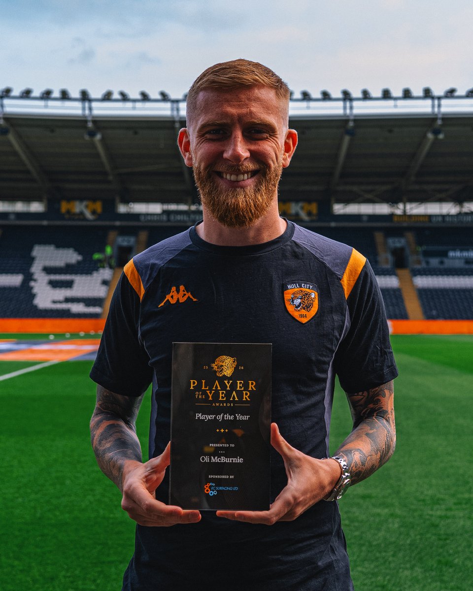 HullCity's tweet photo. Your Player of the Year is...🥁

@oli_mcburnie! 🏆

#hcafc @ECSurfacingLTD https://t.co/Zhjn75iYoU