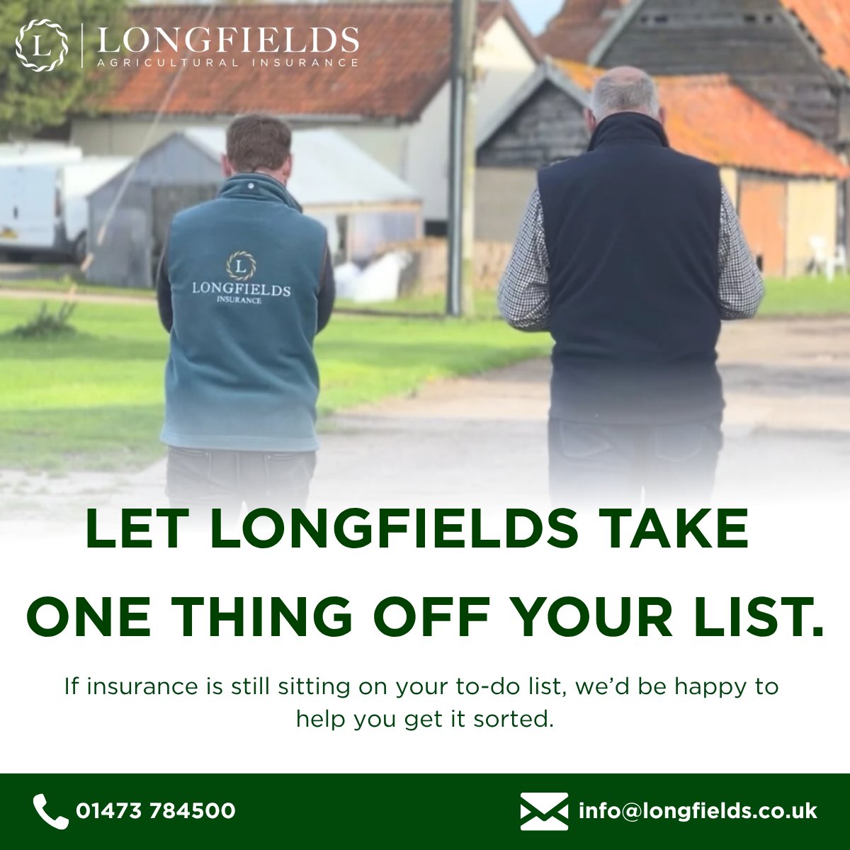 Longfields_Ltd's tweet photo. Managing a farm, running a business, or protecting your property can sometimes feel overwhelming and having the right support can make a real difference.

Call our team on 01473 784500 to find out how Longfields could support you as your insurance partner. https://t.co/qNAACEyEVT