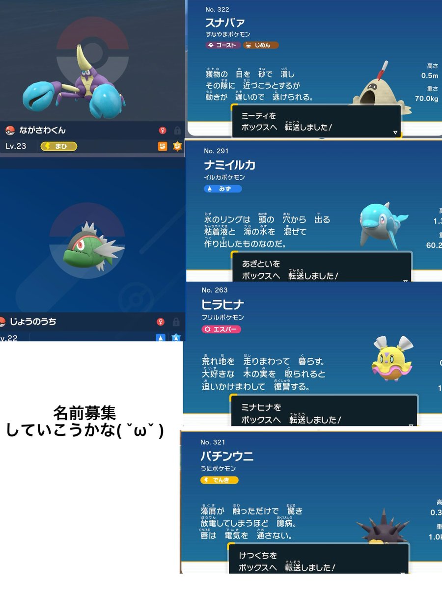 プロフィール必ずお読みくださいませ♪ こんな感じで名前をつけていくんだけど。 皆、このポケモンには自分の