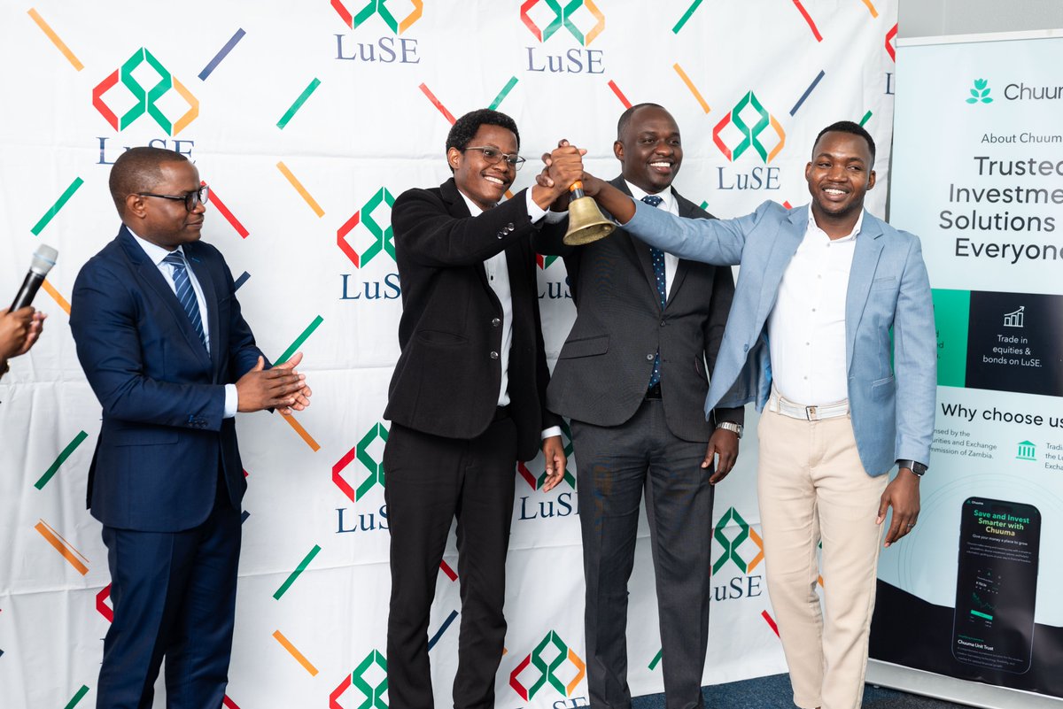 LuSE_Plc's tweet image. 🔔 Yesterday we rang the bell to welcome Chuuma Asset Management Limited to the LuSE Brokerage Community — bringing our total to 10 registered brokers on the Exchange! 🇿🇲📈
Full details here 👇 🔗 luse.co.zm/media-center/c…
#LuSE #ZambiaCapitalMarkets #10Brokers