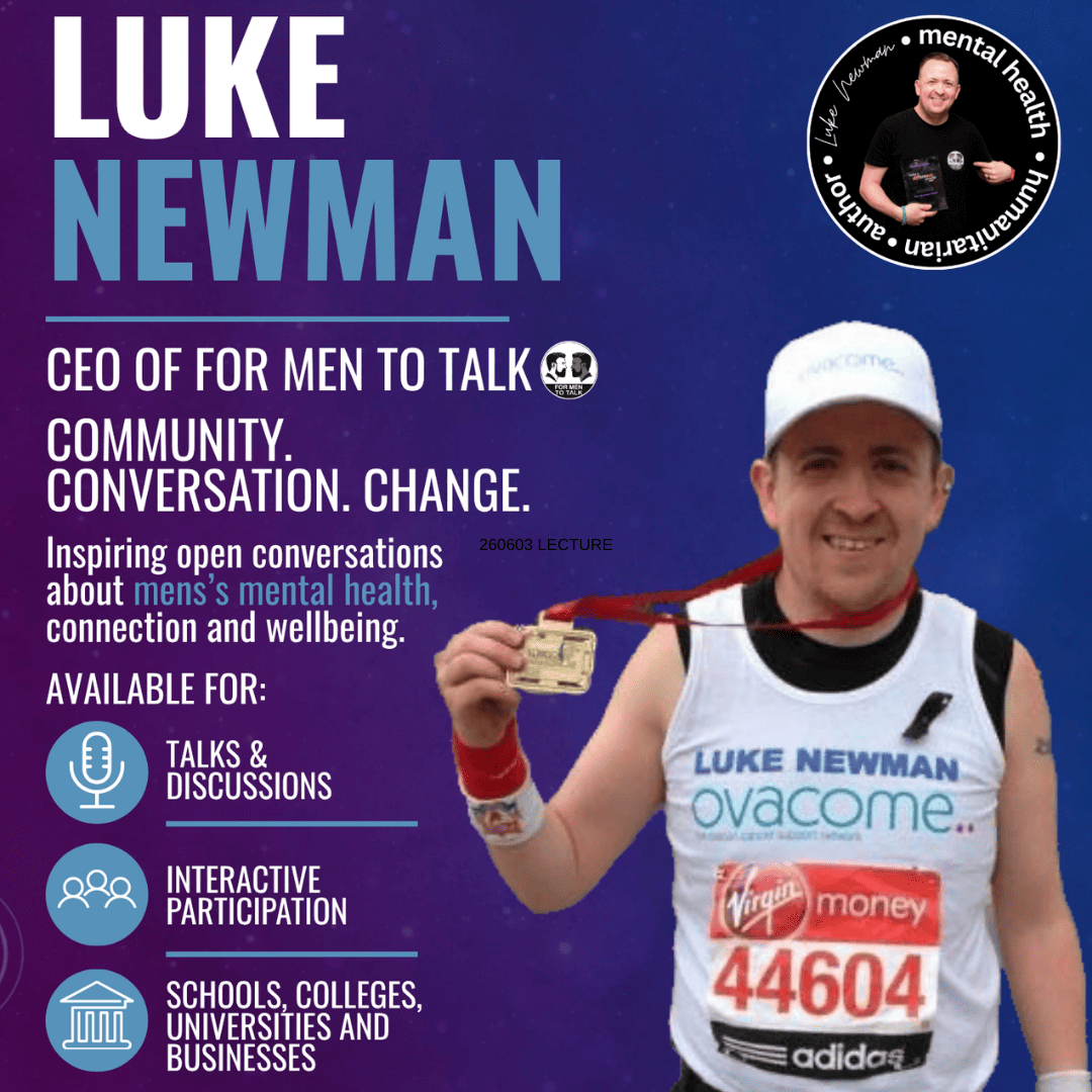 ForMenToTalk's tweet photo. Invite @newmanlucas from @formentotalk to lead a session on men’s mental health, open discussion and wellbeing. See https://t.co/SMFSJPx6Yk #mentalhealth #mensmentalhealth https://t.co/WXc8ckewXF