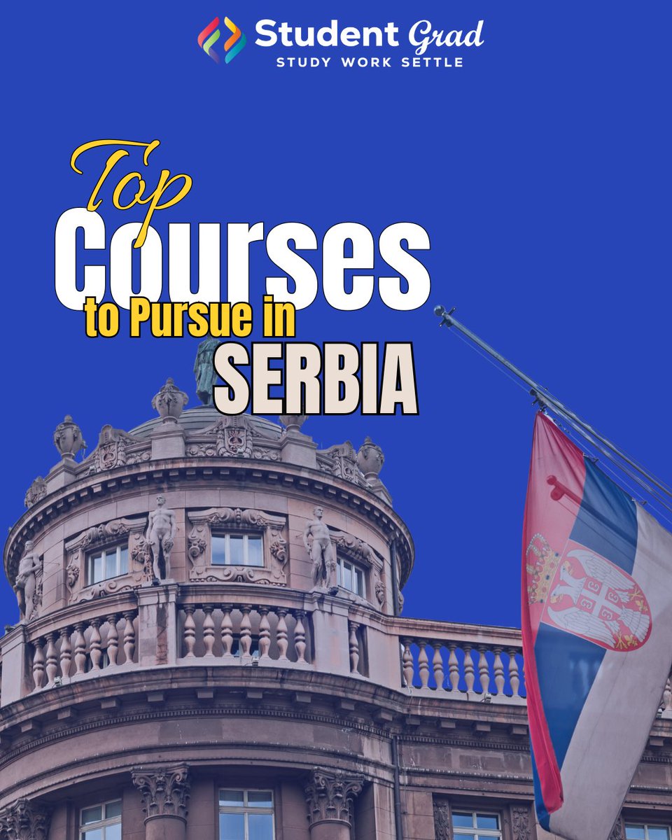 StudentGradLtd's tweet photo. Serbia is becoming a rising study destination for 2026!

Affordable education, globally recognised universities, and great career opportunities make it a smart European choice for international students.

#StudyInSerbia #StudyAbroad #StudentGrad #InternationalStudents https://t.co/MElwCJtpuv