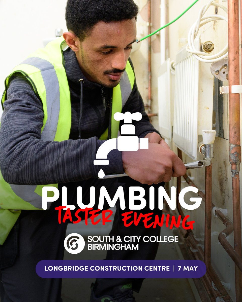southandcitycol's tweet photo. Taster sessions at Longbridge 📍 

Try hands-on skills in: 

⚙️ Engineering 🚰 Plumbing 

Explore tools, techniques, and trade pathways in a workshop setting. 

Tomorrow | Longbridge Campus 4:45–5:45pm 

Book now: https://t.co/AMxZ1NAot7 https://t.co/WmG0WhuxU0