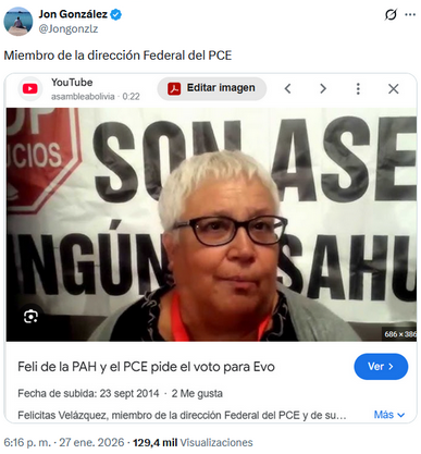 y su foto para invalidar su protesta y decir que “estaba organizado” y llamarla payasa.

También la citó en Twitter, lo que hizo que la mujer recibiera odio, insultos, descalificativos e incluso memes, y hasta le pareció lo suficientemente reseñable que le siguiera Yolanda Díaz.