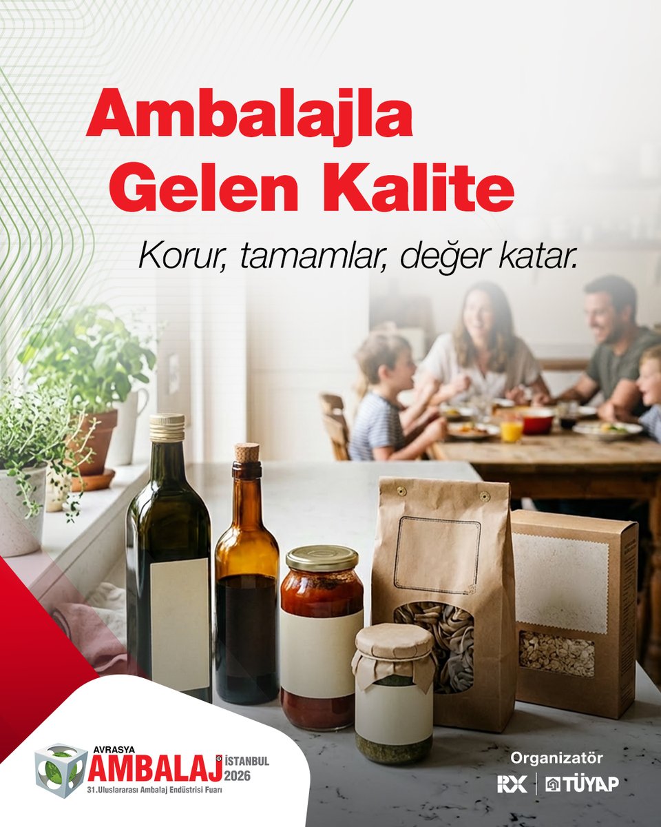 packagingist's tweet photo. Ürünün kalitesini koruyan ve onu raflarda en doğru şekilde sunan ambalaj dünyasını keşfedin! 

📅 13–16 Ekim 2026
📌 Tüyap Fuar ve Kongre Merkezi

Detaylar için profildeki linke tıklayın.

#Ambalajİstanbul #Packaging #Fuar #İstanbul #Tüyap https://t.co/EzHS879gCl