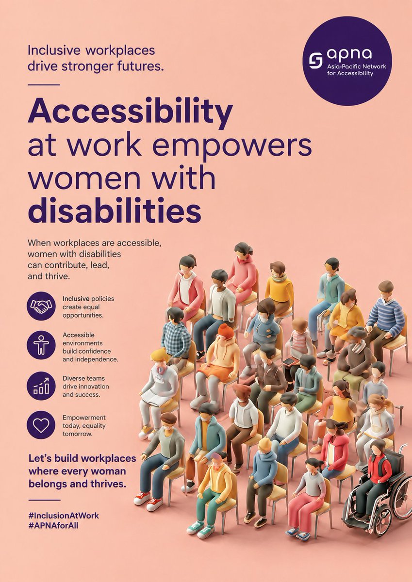 Accessibility is not a privilege; it’s a pathway to equal opportunity. When women with disabilities thrive at work, everyone moves forward together.
#AccessibilityForAll #inclusion #WorkplaceInclusion
<a href="/followers/">はうはう</a>