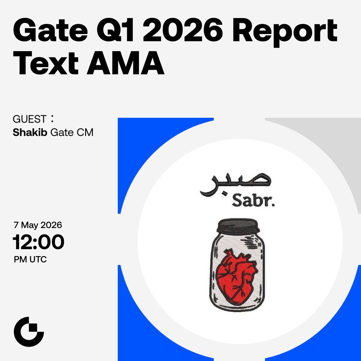 Gate_Launch's tweet photo. It's #AMA Time!

📢 Gate will host an AMA about Gate Q1 2026 Report

Venue: https://t.co/ChOeVNhn82
Date: 12:00 PM, May 7 (UTC)

🎁 5 winners, each will get $10 Airdrop! 
📌 Follow @Gate + Like &amp; RT

👉️ Complete Gleam tasks to earn:https://t.co/0rQqAJTGSl https://t.co/J9wyeBHp1N