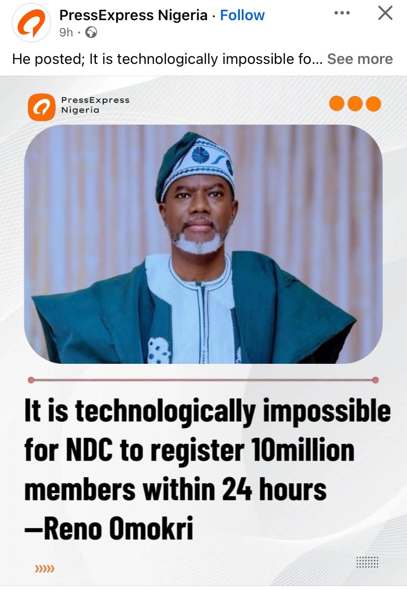 Emakaibe1's tweet photo. Obi has rattled the system. It is technologically impossible for NDC to register 10million members because you have forgotten that 10million is just 5% of the 95% of Nigerians who go hungry everyday and who have lost hope in the system. Keep fooling yourself Reno https://t.co/GJiTsXn1TQ