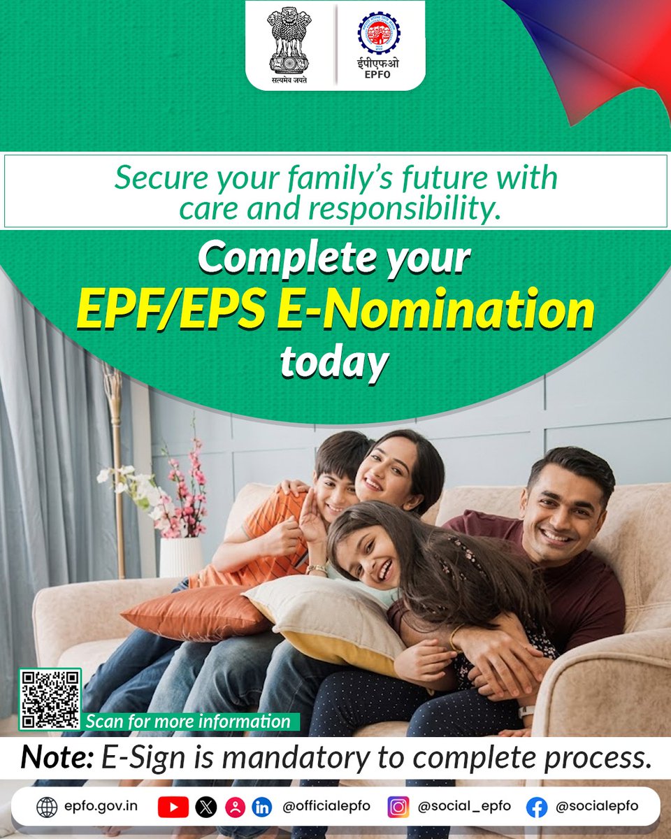 epfkochi's tweet photo. Take responsibility for your family's secure future today—complete EPF/EPS e-nomination and provide financial security to your loved ones. #EPFO #EPFOWithYou #HumHainNa #SocialSecurity #eNomination
@officialepfo https://t.co/oNZJjDZ62K
