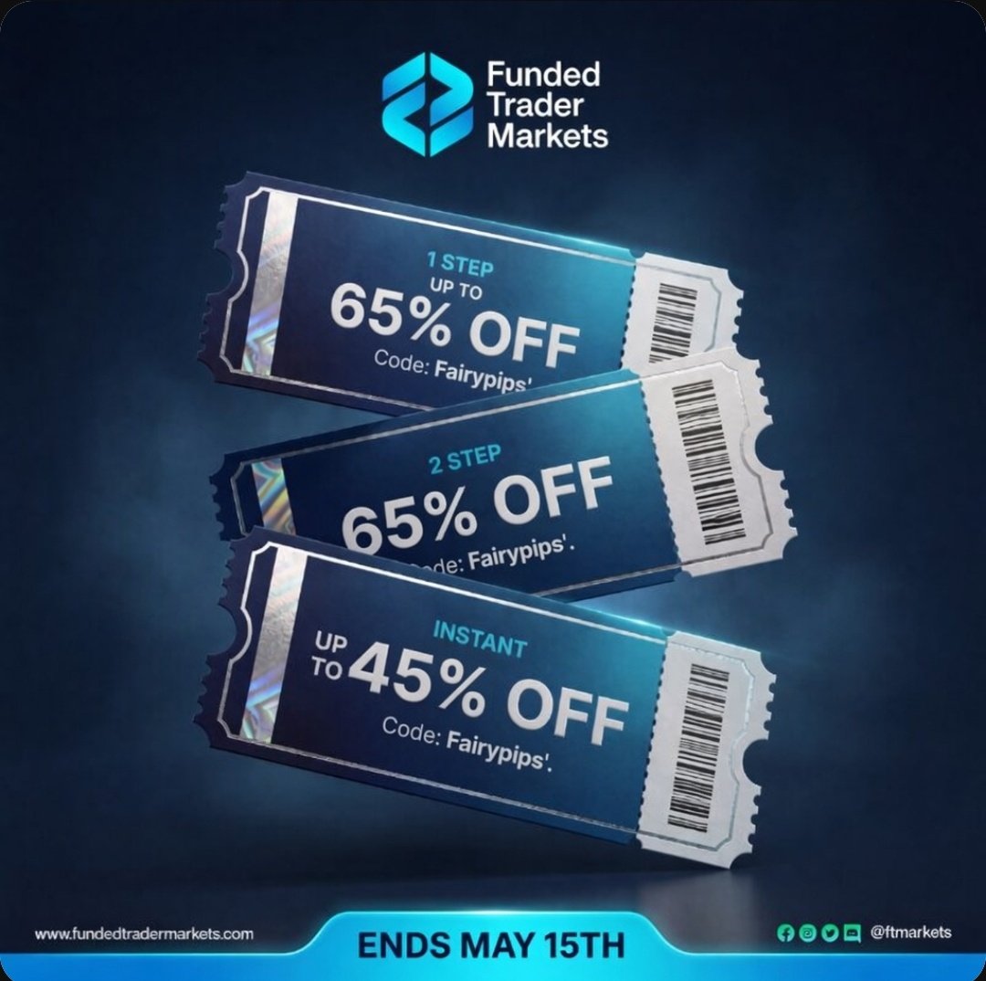 May Promo is LIVE ! 🙌💙

🔹1- Step: Up To 65% OFF
🔹2- Step: 65% OFF
🔹Instant: Up To 45% OFF

🎟️ Use code " FAIRYPIPS " and get 5% extra Discount.

Join Now : fundedtradermarkets.com/ref/adeena