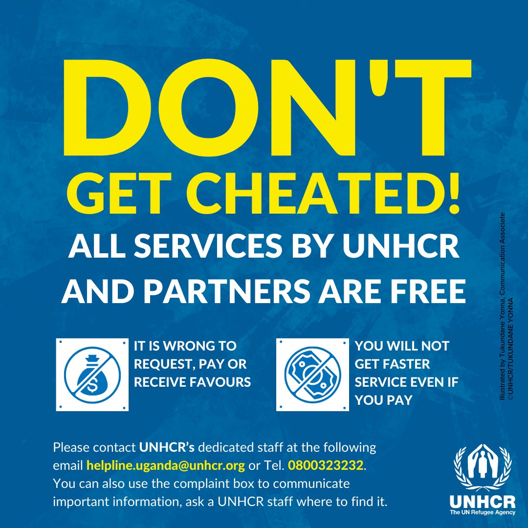 UNHCRuganda's tweet photo. Don’t get cheated! https://t.co/BlfuJOUF90