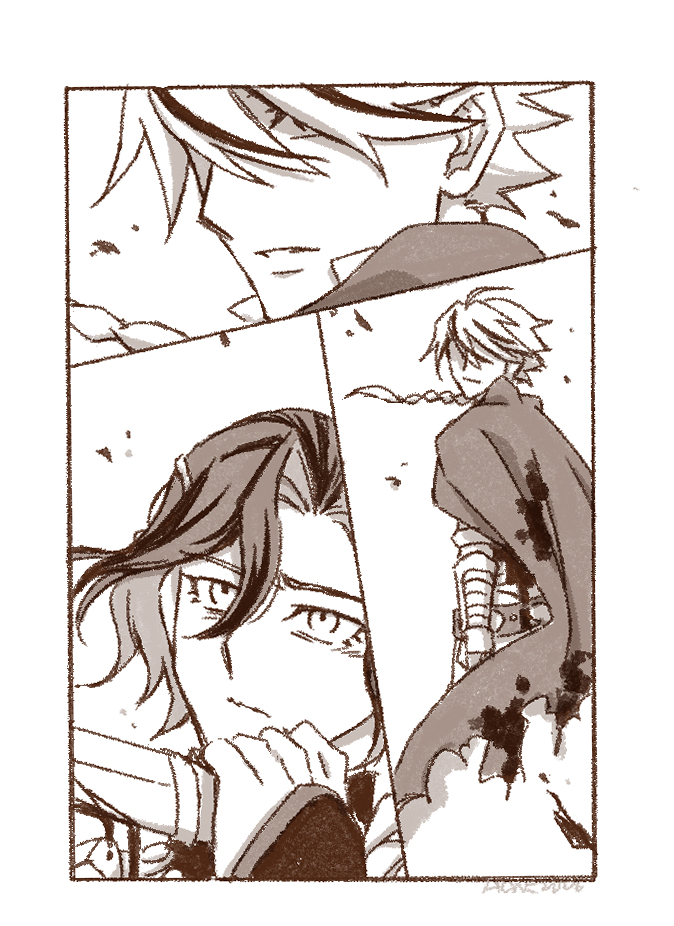 AONE596's tweet photo. ジョンとリチャード 2
金カムパロ 
#FGO https://t.co/IAxrtB6DAo