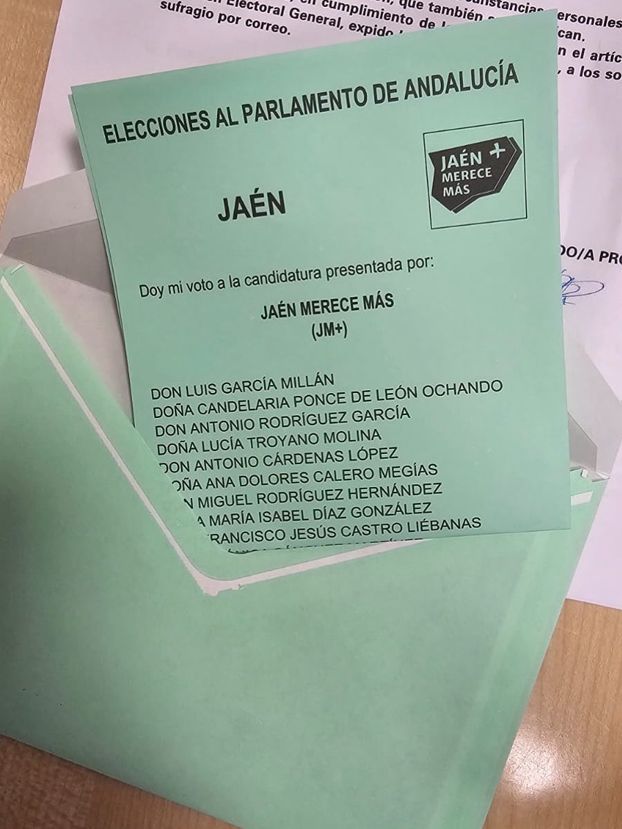 Jaén va a hacer historia este 17M
🗳️ Este está siendo el voto por correo de mucha gente!!