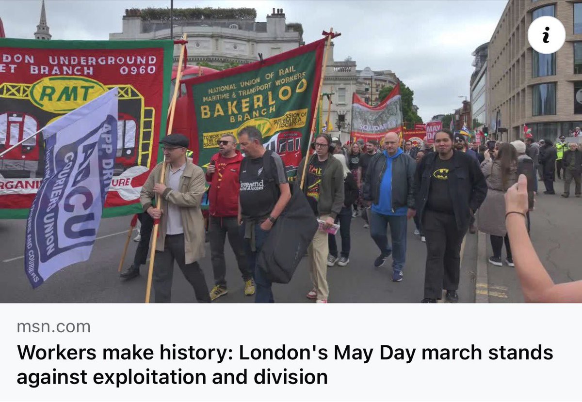 LDNMayDay's tweet photo. Workers make history: London's May Day march stands against exploitation

https://t.co/56Do4GB3g6

#LDNMayDay #MayDay #MayDay26 #GeneralStrike100 https://t.co/5HHYoZ5mBV