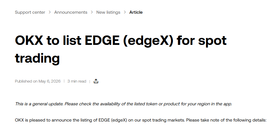 sikiri0's tweet photo. edgeX in OKX spot !!!

LFG $EDGE https://t.co/ssoWLm8YYY