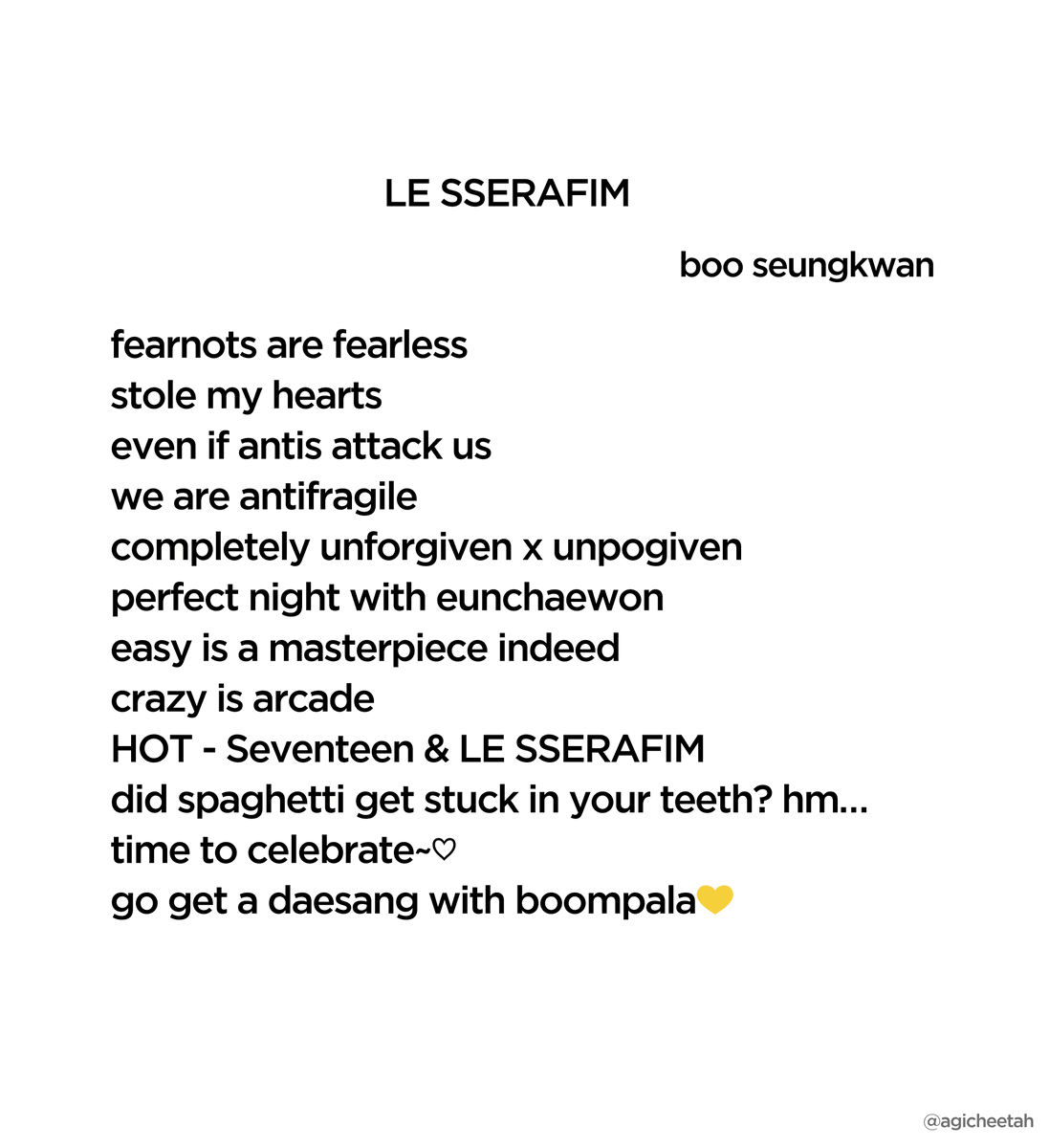 seventeen seungkwan's instagram story update tagging eunchae and chaewon 🤔