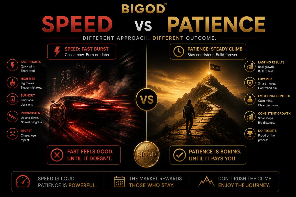 Speed gets a lot of attention.
Quick updates, fast reaction and instant decisions.
It creates the feeling that moving faster always means moving better but that’s not always true. Some of the strongest outcomes don’t come from speed. They come from patience not passive waiting,