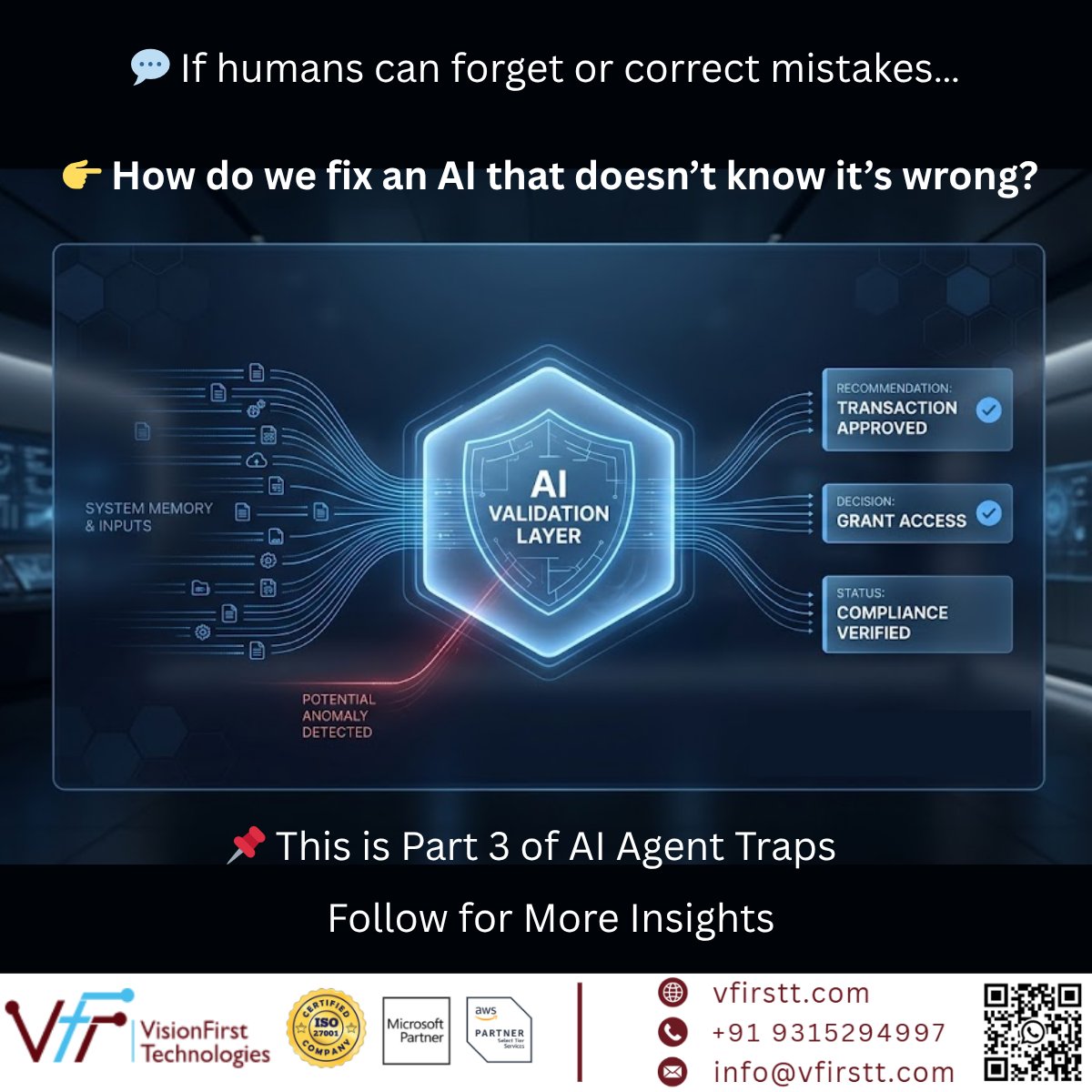 vfirstt's tweet photo. What if your AI remembers a lie… forever?

No hack. No exploit.
Just wrong data → trusted → used.
This is how Cognitive State Traps work 👇

#AI #AISecurity #AgenticAI #vfirstt https://t.co/PfSsBmkozI