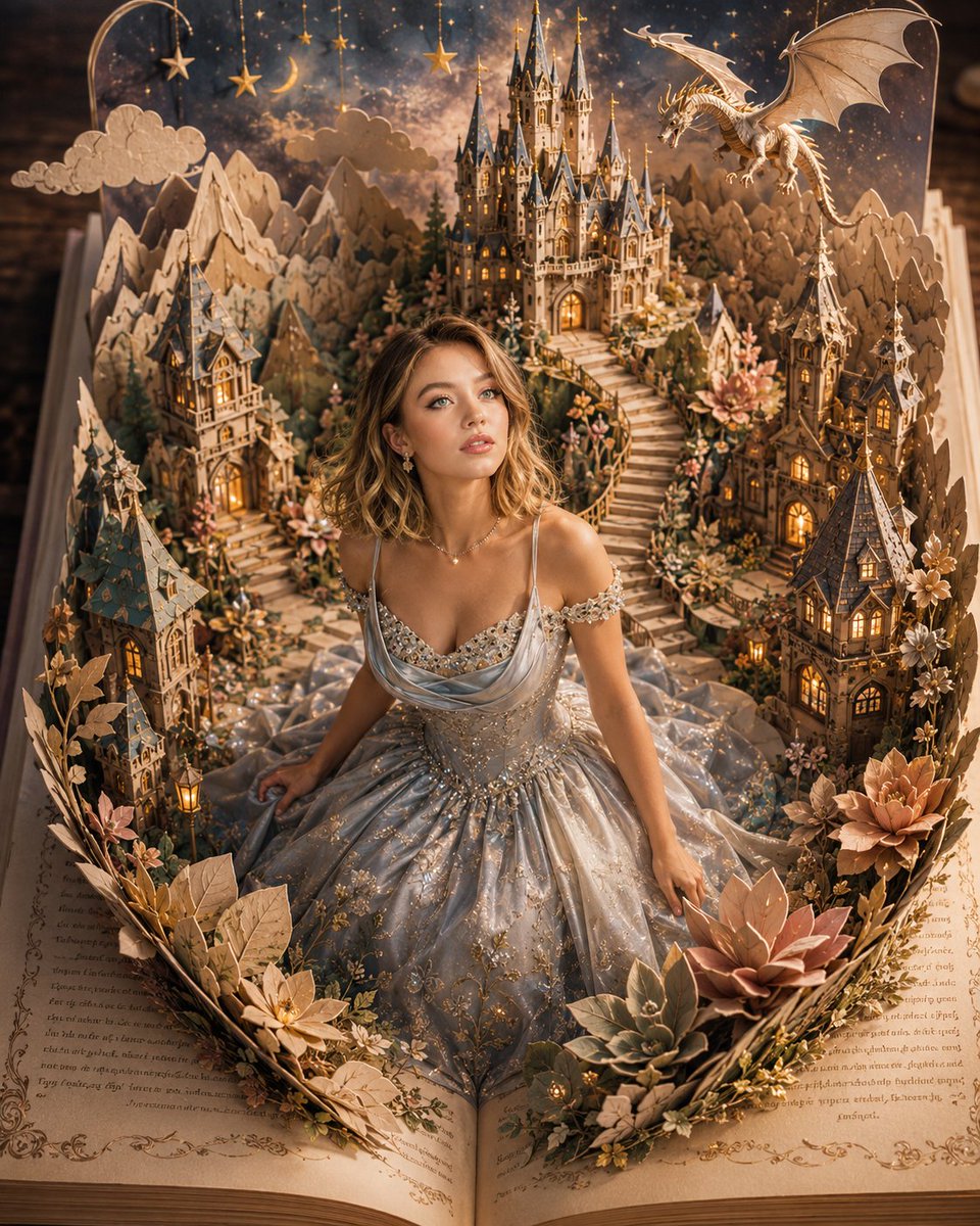 Cinematic Popup Fairytale with Real Human Protagonist