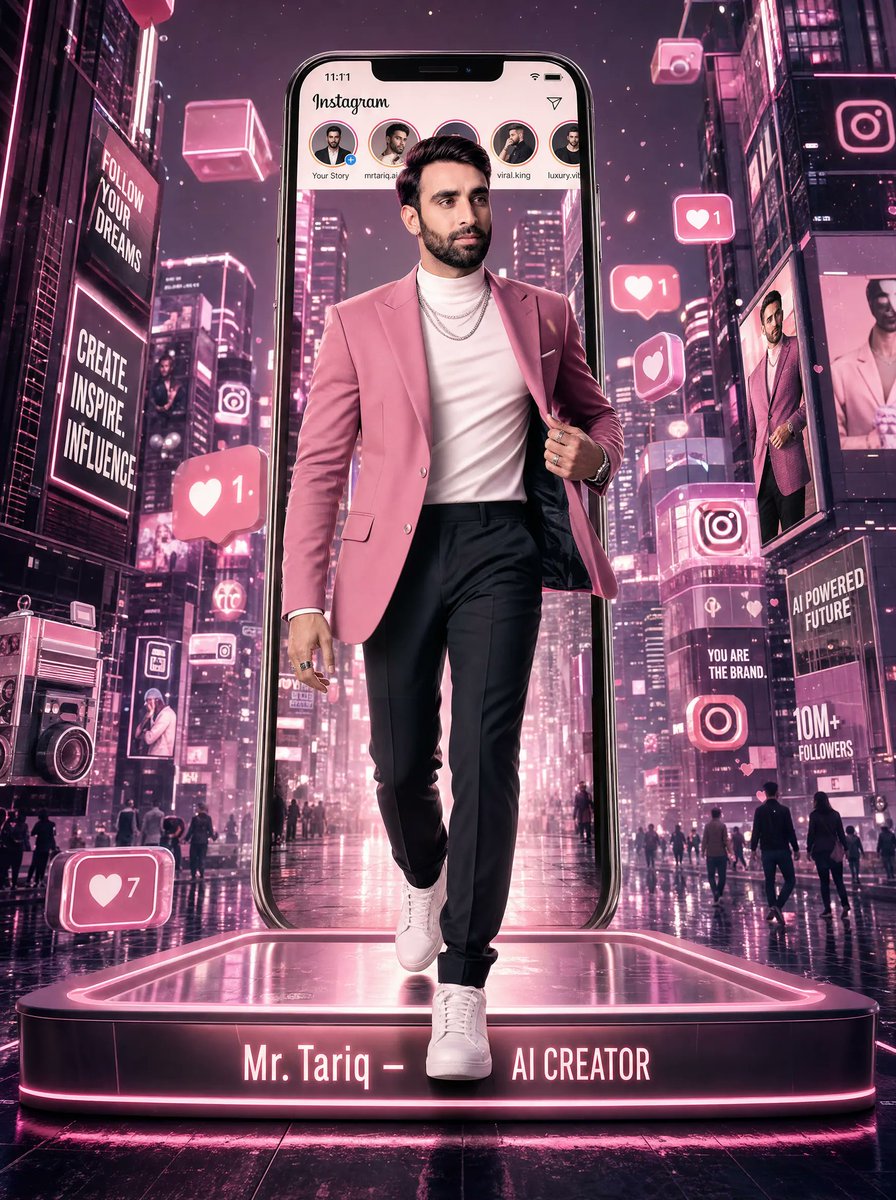 Neon Instagram AI Creator Poster