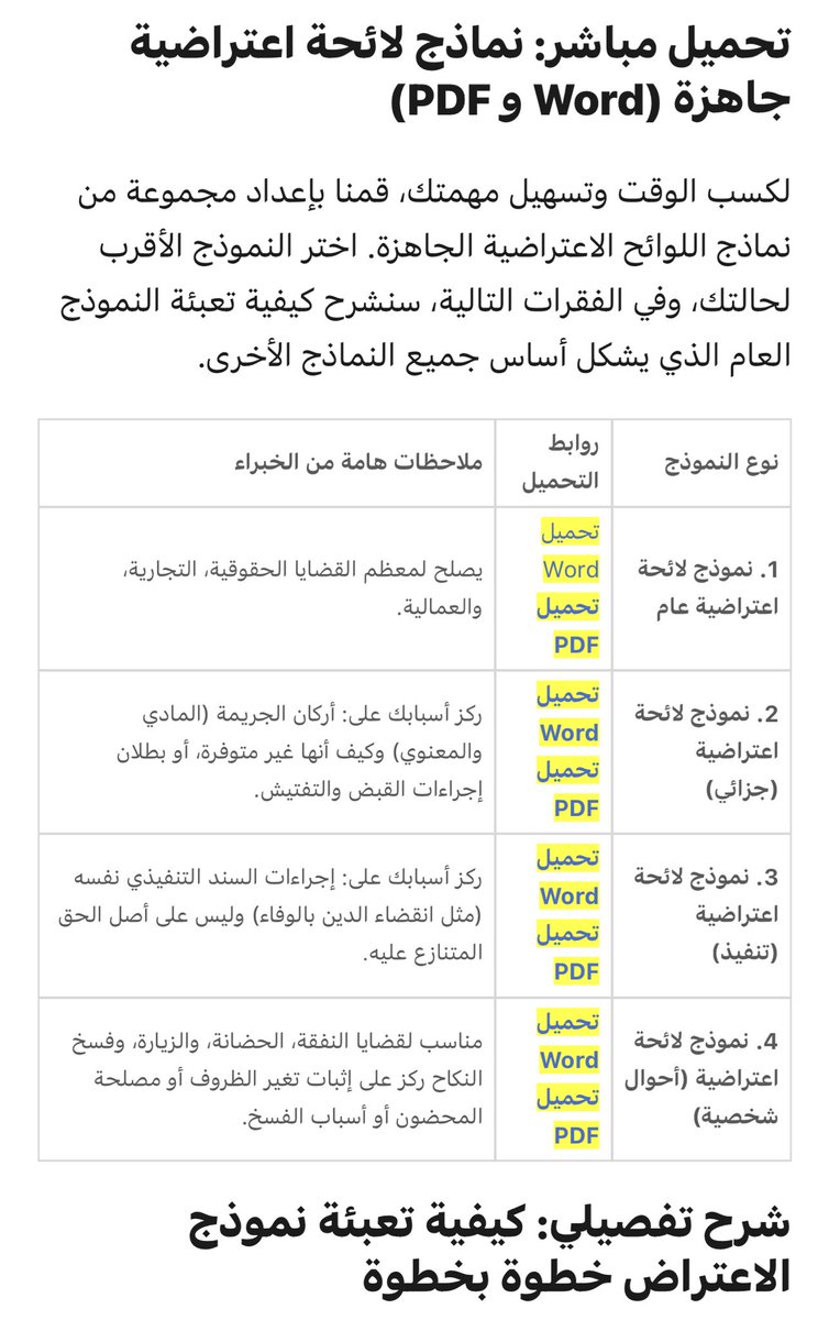 مجهود تُشكر عليه شركة نوماس للمُحاماة
في الرابط ادناه : 
— نماذج لوائح اعتراضية جاهزة.
— وشرح تفصيلي لكيفية تعبئة نموذج الاعتراض خطوة بخطوة.
— ويجيب على اكثر الاسئلة الشائعة بخصوص مواعيد تقديم الاعتراض وكيفية تقديمة.
manielaw-sa.com/%D9%86%D9%85%D…