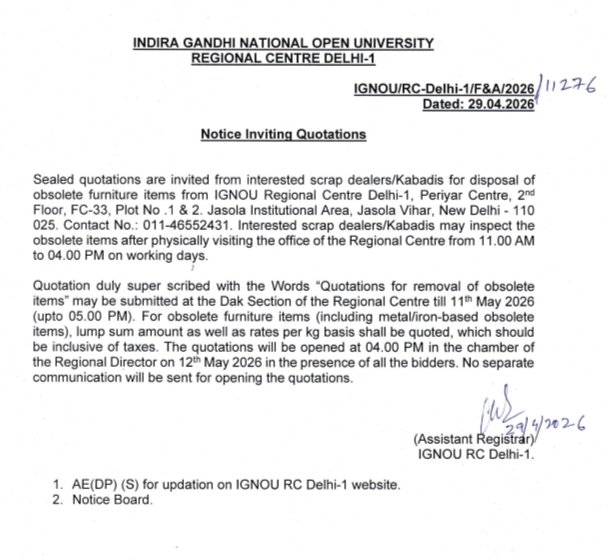 IGNOU RC Delhi-1 tweet media