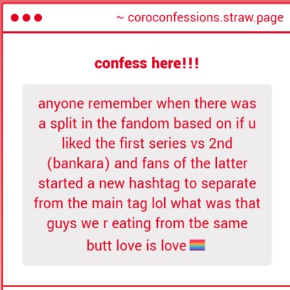 Coroika Confessions tweet media