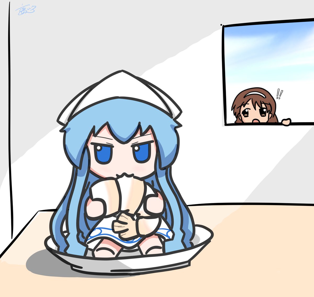 😋            丨😲

#イカ娘 
#ikamusume